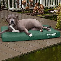 FurHaven Deluxe Oxford Memory Foam Indoor/Outdoor Dog & Cat Bed with Removable Cover, Large, forest