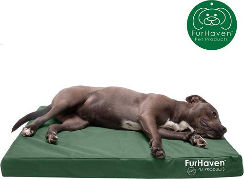 Show full view: FurHaven Deluxe Oxford Memory Foam Indoor/Outdoor Dog & Cat Bed with Removable Cover, Large, forest slide 4 of 10