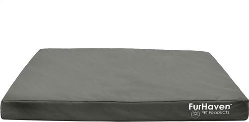 Show full view: FurHaven Deluxe Oxford Memory Foam Indoor/Outdoor Dog & Cat Bed with Removable Cover, Large, Stone Grey slide 3 of 10