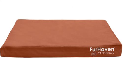 Show full view: FurHaven Deluxe Oxford Memory Foam Indoor/Outdoor Dog & Cat Bed with Removable Cover, Medium Chestnut slide 3 of 10