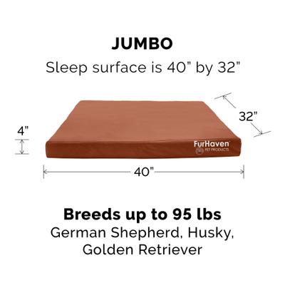 Show full view: FurHaven Deluxe Oxford Orthopedic Indoor/Outdoor Dog & Cat Bed with Removable Cover, Jumbo, Chestnut slide 5 of 10