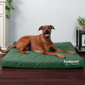 FurHaven Deluxe Oxford Orthopedic Indoor/Outdoor Dog & Cat Bed with Removable Cover, Jumbo, forest