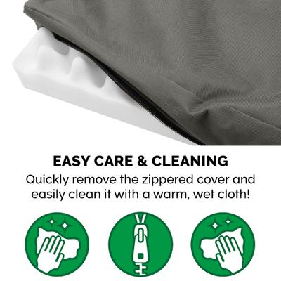 Show full view: FurHaven Deluxe Oxford Orthopedic Indoor/Outdoor Dog & Cat Bed with Removable Cover, Jumbo, Stone Grey slide 8 of 10