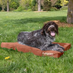 FurHaven Deluxe Oxford Orthopedic Indoor/Outdoor Dog & Cat Bed with Removable Cover, Large, Chestnut