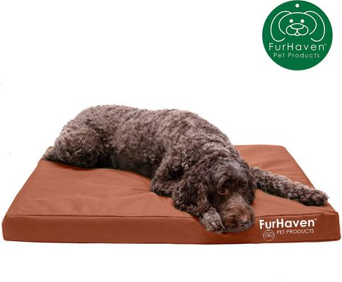 Show full view: FurHaven Deluxe Oxford Orthopedic Indoor/Outdoor Dog & Cat Bed with Removable Cover, Large, Chestnut slide 5 of 11