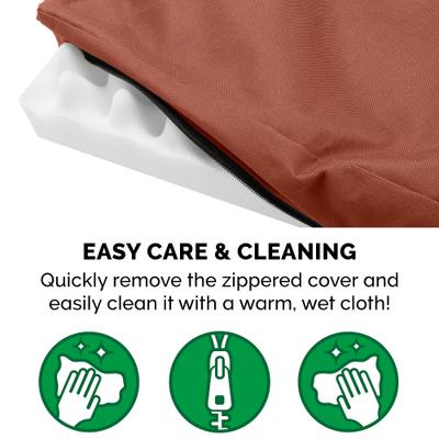 Show full view: FurHaven Deluxe Oxford Orthopedic Indoor/Outdoor Dog & Cat Bed with Removable Cover, Large, Chestnut slide 9 of 11