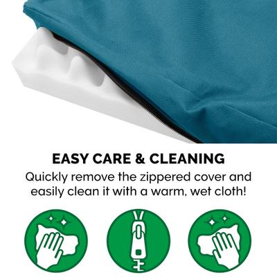 Show full view: FurHaven Deluxe Oxford Orthopedic Indoor/Outdoor Dog & Cat Bed with Removable Cover, Large, Deep Lagoon slide 8 of 10