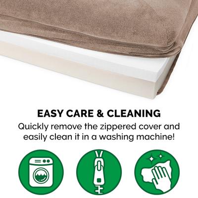 Show full view: FurHaven Faux Fleece Memory Top Bolster Dog Bed with Removable Cover, Cream, Jumbo slide 8 of 11