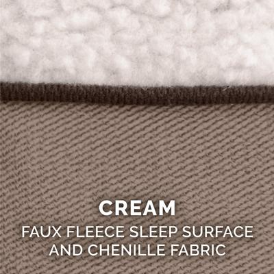 Show full view: FurHaven Faux Fleece Memory Top Bolster Dog Bed with Removable Cover, Cream, Jumbo slide 9 of 11
