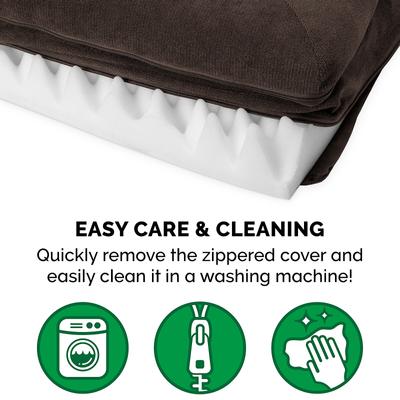Show full view: FurHaven Faux Fleece Orthopedic Bolster Cat & Dog Bed with Removable Cover, Coffee, Jumbo slide 8 of 11