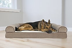 FurHaven Faux Fleece Orthopedic Bolster Cat & Dog Bed with Removable Cover, Cream, Jumbo slide 1 of 9