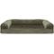 Show in main carousel: FurHaven Faux Fur Memory Top Bolster Dog Bed with Removable Cover, Dark Sage, Large slide 3 of 11