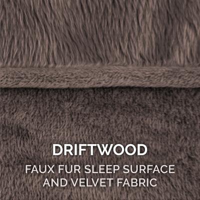 Show full view: FurHaven Faux Fur Memory Top Bolster Dog Bed with Removable Cover, Driftwood Brown, Large slide 10 of 12