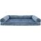 Show in main carousel: FurHaven Faux Fur Memory Top Bolster Dog Bed with Removable Cover, Harbor Blue, Jumbo slide 4 of 12