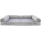 Show in main carousel: FurHaven Faux Fur Memory Top Bolster Dog Bed with Removable Cover, Smoke Gray, Jumbo slide 3 of 11