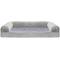 Show in main carousel: FurHaven Faux Fur Memory Top Bolster Dog Bed with Removable Cover, Smoke Gray, Large slide 3 of 11