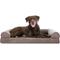 Show in main carousel: FurHaven Faux Fur Orthopedic Bolster Dog Bed with Removable Cover, Driftwood Brown, Large slide 3 of 12
