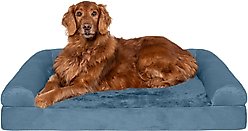 FurHaven Faux Fur Orthopedic Bolster Dog Bed with Removable Cover, Harbor Blue, Jumbo slide 2 of 9