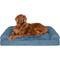 Show in main carousel: FurHaven Faux Fur Orthopedic Bolster Dog Bed with Removable Cover, Harbor Blue, Jumbo slide 2 of 11
