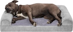 FurHaven Faux Fur Orthopedic Bolster Dog Bed with Removable Cover, Smoke Gray, Large slide 2 of 9