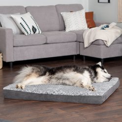 FurHaven Faux Fur & Suede Deluxe Orthopedic Dog & Cat Mattress, Stone Gray, Jumbo