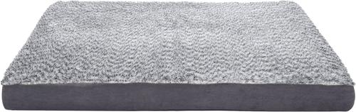 Show full view: FurHaven Faux Fur & Suede Deluxe Orthopedic Dog & Cat Mattress, Stone Gray, Jumbo slide 3 of 10