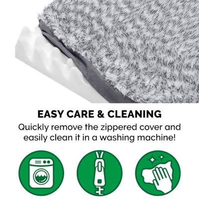 Show full view: FurHaven Faux Fur & Suede Deluxe Orthopedic Dog & Cat Mattress, Stone Gray, Jumbo slide 8 of 10