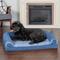 Show in main carousel: FurHaven Faux Fur & Suede Memory Foam Sofa Dog & Cat Bed, Marine Blue, Large slide 1 of 11