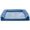 Show in main carousel: FurHaven Faux Fur & Suede Memory Foam Sofa Dog & Cat Bed, Marine Blue, Large slide 4 of 11