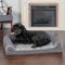 Show in main carousel: FurHaven Faux Fur & Suede Memory Foam Sofa Dog & Cat Bed, Stone Gray, Large slide 1 of 10