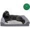Show in main carousel: FurHaven Faux Fur & Suede Memory Foam Sofa Dog & Cat Bed, Stone Gray, Large slide 4 of 10