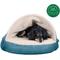 Show in main carousel: FurHaven Faux Sheepskin Snuggery Gel Top Cat & Dog Bed with Removable Cover, Blue, 26-in slide 4 of 10