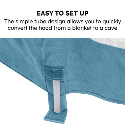 Show full view: FurHaven Faux Sheepskin Snuggery Gel Top Cat & Dog Bed with Removable Cover, Blue, 26-in slide 9 of 10