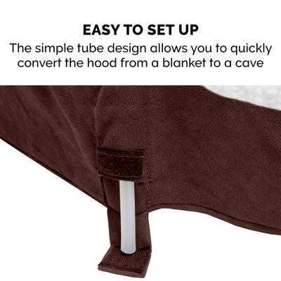 Show full view: FurHaven Faux Sheepskin Snuggery Gel Top Cat & Dog Bed with Removable Cover, Espresso, 26-in slide 9 of 10