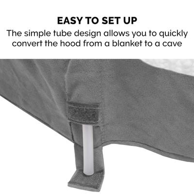 Show full view: FurHaven Faux Sheepskin Snuggery Gel Top Cat & Dog Bed with Removable Cover, Gray, 44-in slide 7 of 10