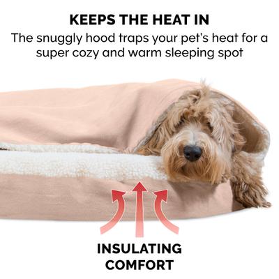 Show full view: FurHaven Faux Sheepskin Snuggery Orthopedic Cat & Dog Bed with Removable Cover, Cream, 44-in slide 7 of 11