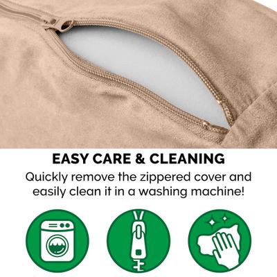 Show full view: FurHaven Faux Sheepskin Snuggery Orthopedic Cat & Dog Bed with Removable Cover, Cream, 44-in slide 8 of 11