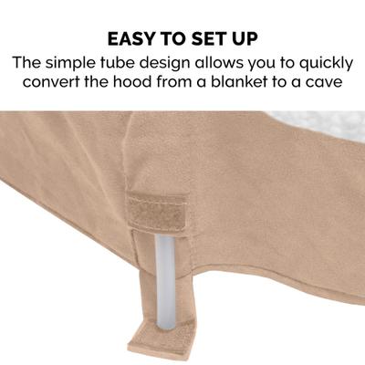 Show full view: FurHaven Faux Sheepskin Snuggery Orthopedic Cat & Dog Bed with Removable Cover, Cream, 44-in slide 9 of 11