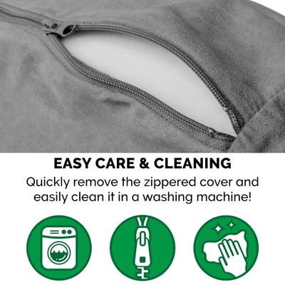 Show full view: FurHaven Faux Sheepskin Snuggery Orthopedic Cat & Dog Bed with Removable Cover, Gray, 26-in slide 8 of 11