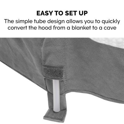 Show full view: FurHaven Faux Sheepskin Snuggery Orthopedic Cat & Dog Bed with Removable Cover, Gray, 26-in slide 9 of 11