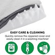 Show in main carousel: FurHaven Faux Sheepskin & Suede Deluxe Orthopedic Cat & Dog Bed with Removable Cover, Gray, Jumbo slide 8 of 11