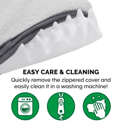 Show full view: FurHaven Faux Sheepskin & Suede Deluxe Orthopedic Cat & Dog Bed with Removable Cover, Gray, Jumbo slide 8 of 11