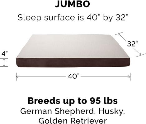Show full view: FurHaven Faux Sheepskin & Suede Deluxe Orthopedic Cat & Dog Bed with Removable Cover, Jumbo, Espresso slide 5 of 11