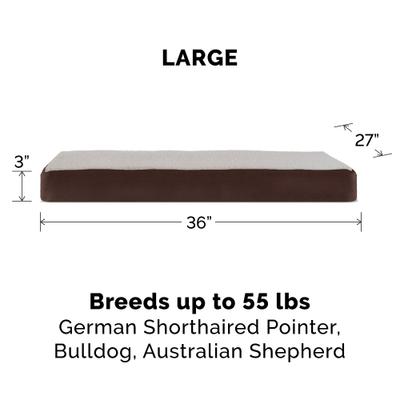 Show full view: FurHaven Faux Sheepskin & Suede Deluxe Orthopedic Cat & Dog Bed with Removable Cover, Large, Espresso slide 5 of 11