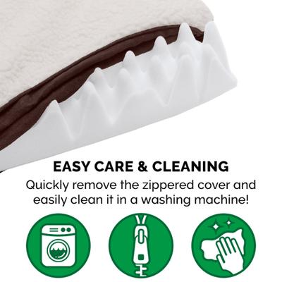 Show full view: FurHaven Faux Sheepskin & Suede Deluxe Orthopedic Cat & Dog Bed with Removable Cover, Large, Espresso slide 8 of 11