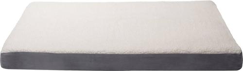 Show full view: FurHaven Faux Sheepskin & Suede Memory Foam Cat & Dog Bed with Removable Cover, Gray, Large slide 4 of 11