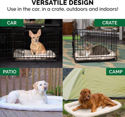 Show full view: FurHaven Faux Wool Crate Bolster Cat & Dog Bed, Cream, Medium slide 8 of 9