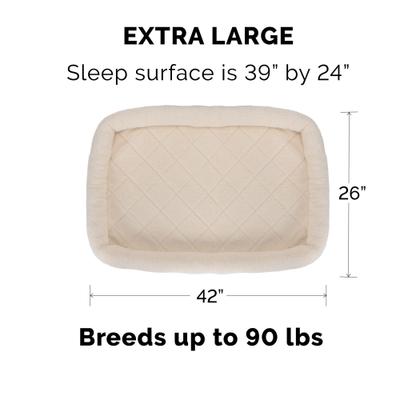 Show full view: FurHaven Faux Wool Crate Bolster Cat & Dog Bed, Cream, X-Large slide 5 of 9