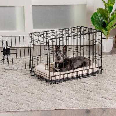 Show full view: FurHaven Faux Wool Crate Bolster Cat & Dog Bed, Cream, X-Small slide 4 of 9