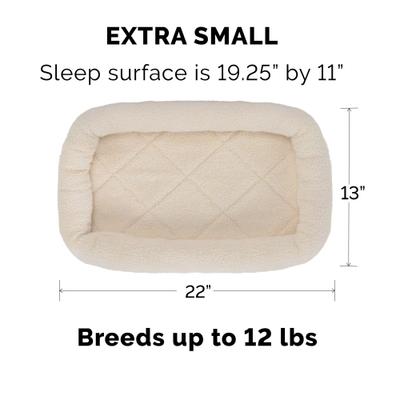 Show full view: FurHaven Faux Wool Crate Bolster Cat & Dog Bed, Cream, X-Small slide 5 of 9